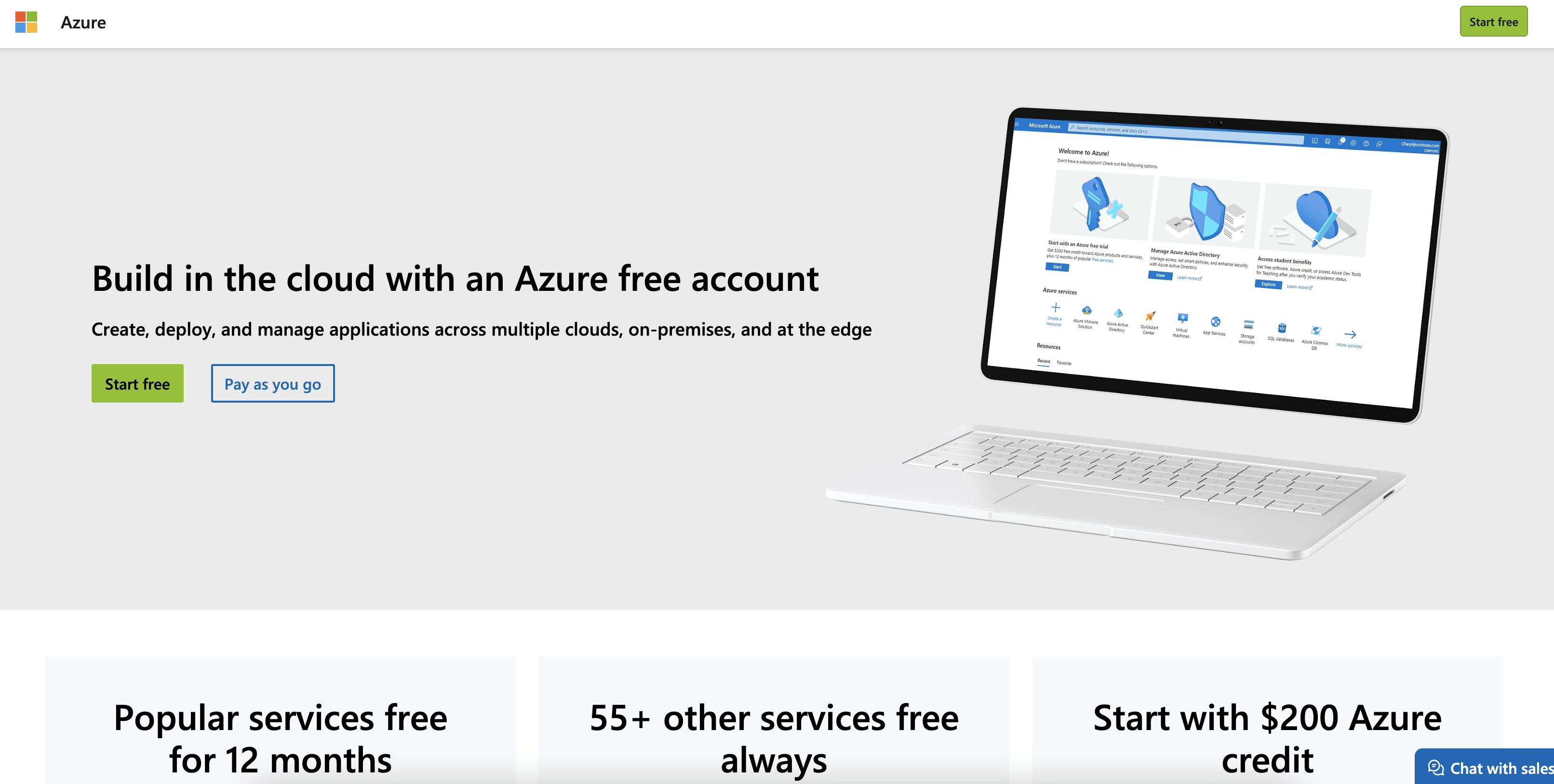 screenshot of Microsoft Azure