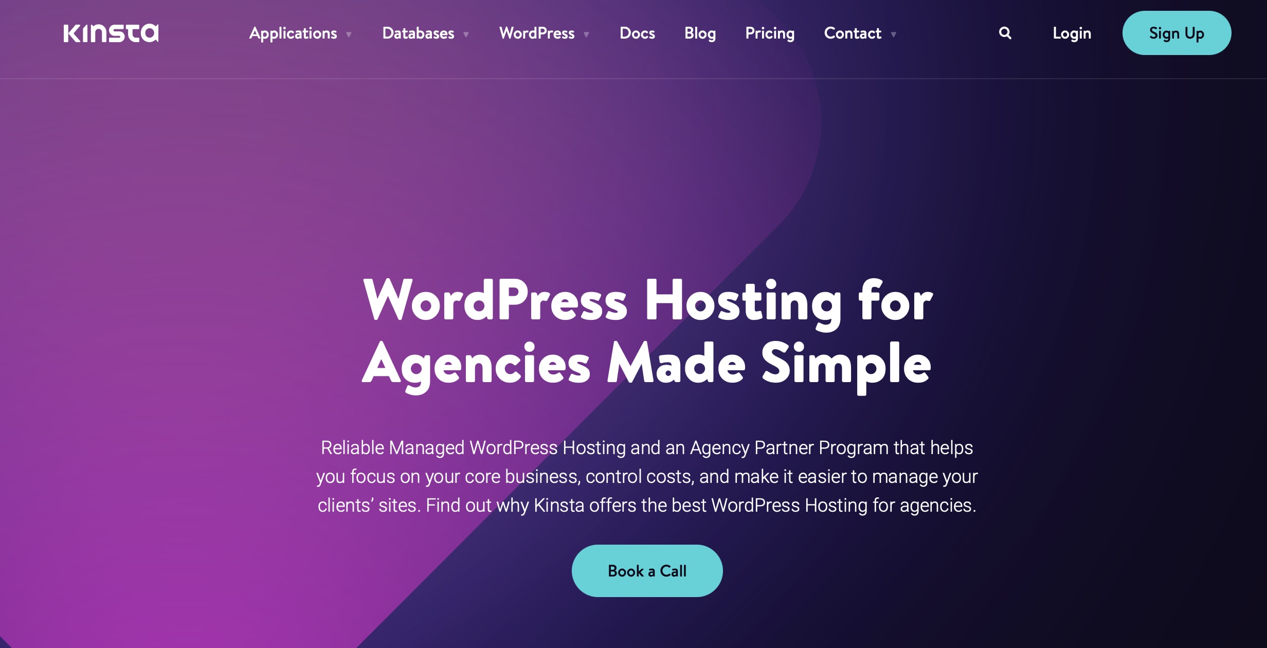 Kinsta WordPress hosting for agencies.
