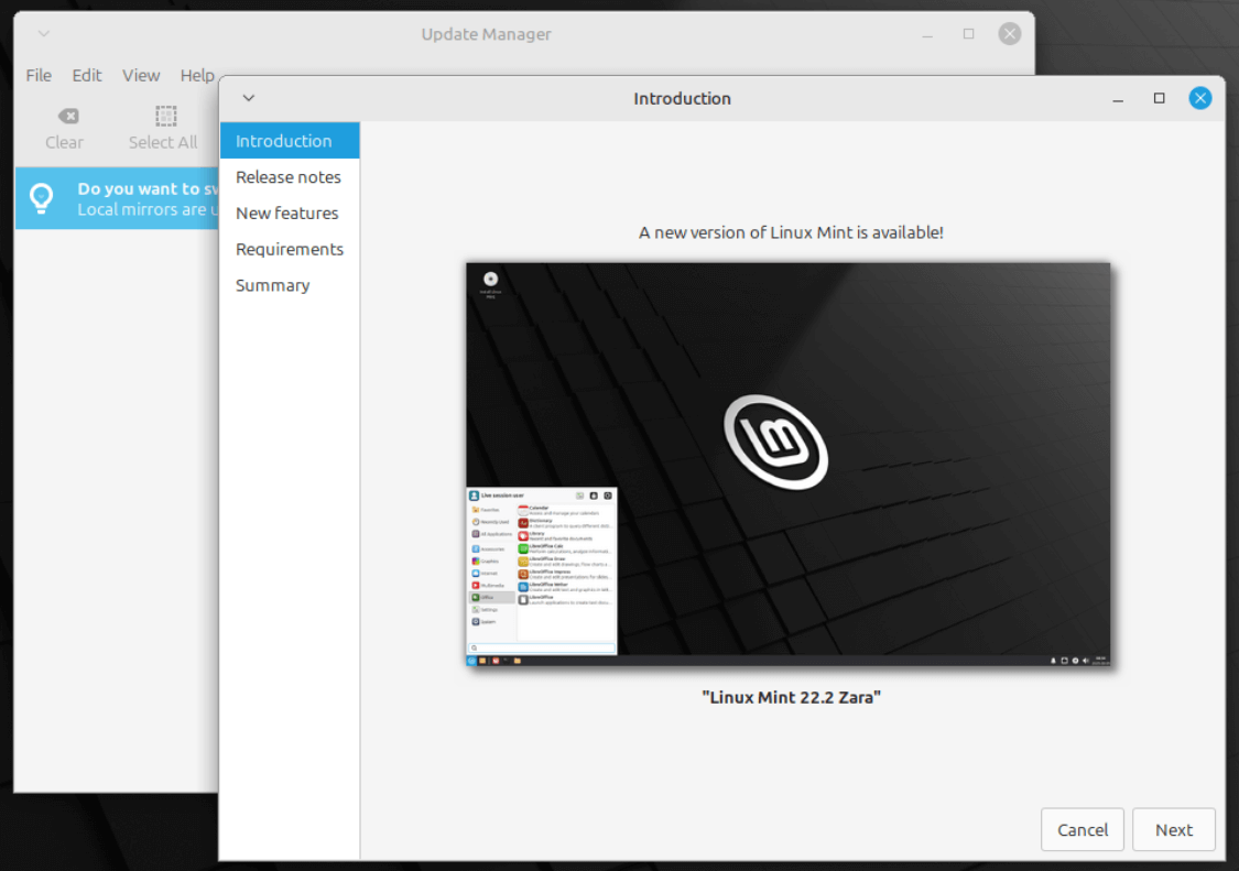 Upgrade to Linux Mint 22.2