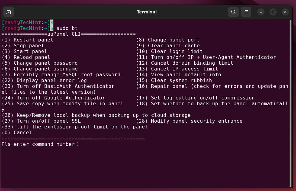 aaPanel's Management Toolbox
