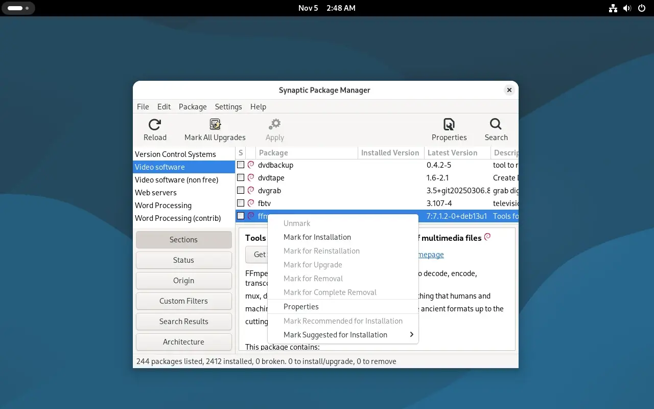 Install Packages Using Synaptic
