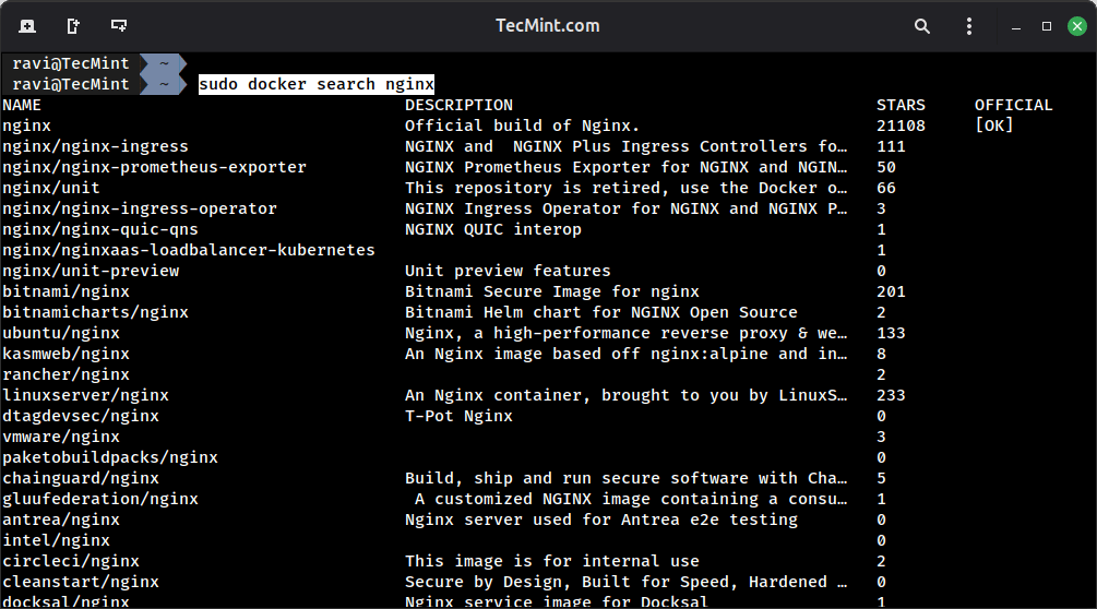 Search for Docker Images on Docker Hub