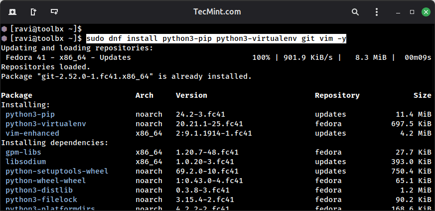Set Up a Python Environment Inside a Toolbox Container