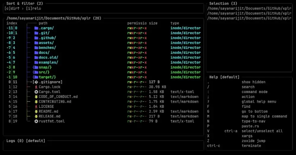 xplr - Fast TUI File Explorer