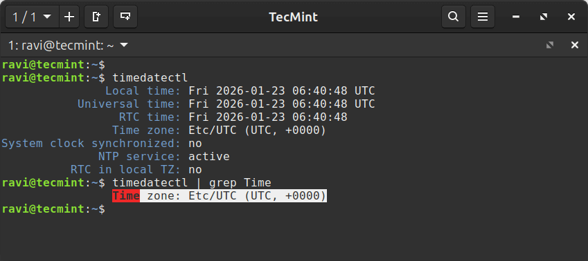 Check Your Linux System Timezone