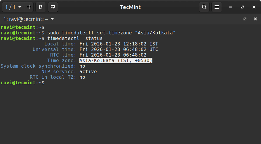 Set the Local Timezone on a Linux System