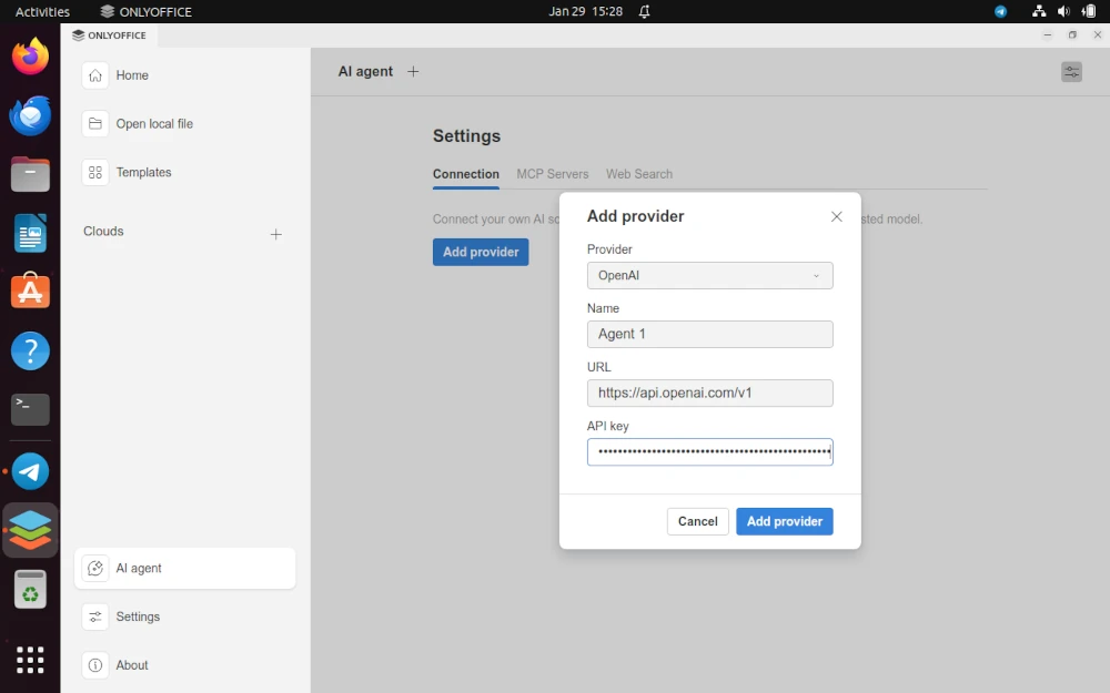 Configuring an AI Provider in ONLYOFFICE