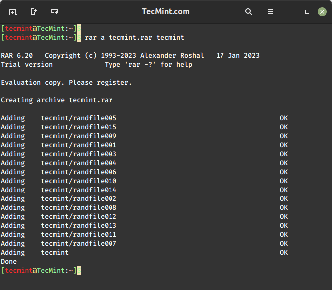 How to Create, Extract and List RAR Files in Linux