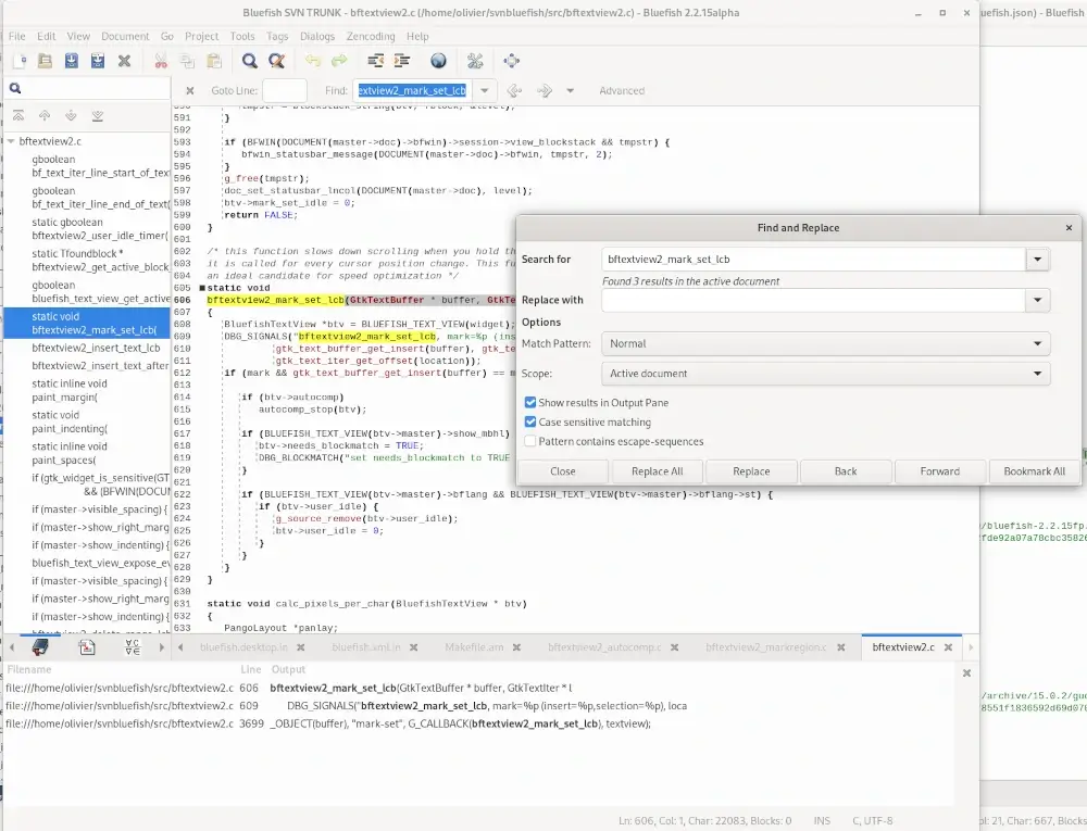 BlueFish IDE Editor for Linux