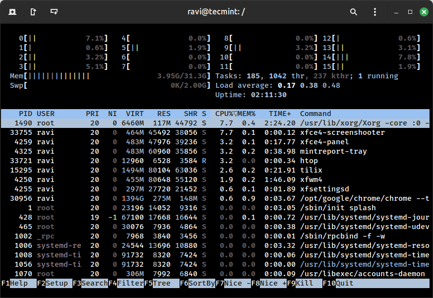 htop - Interactive Process Viewer