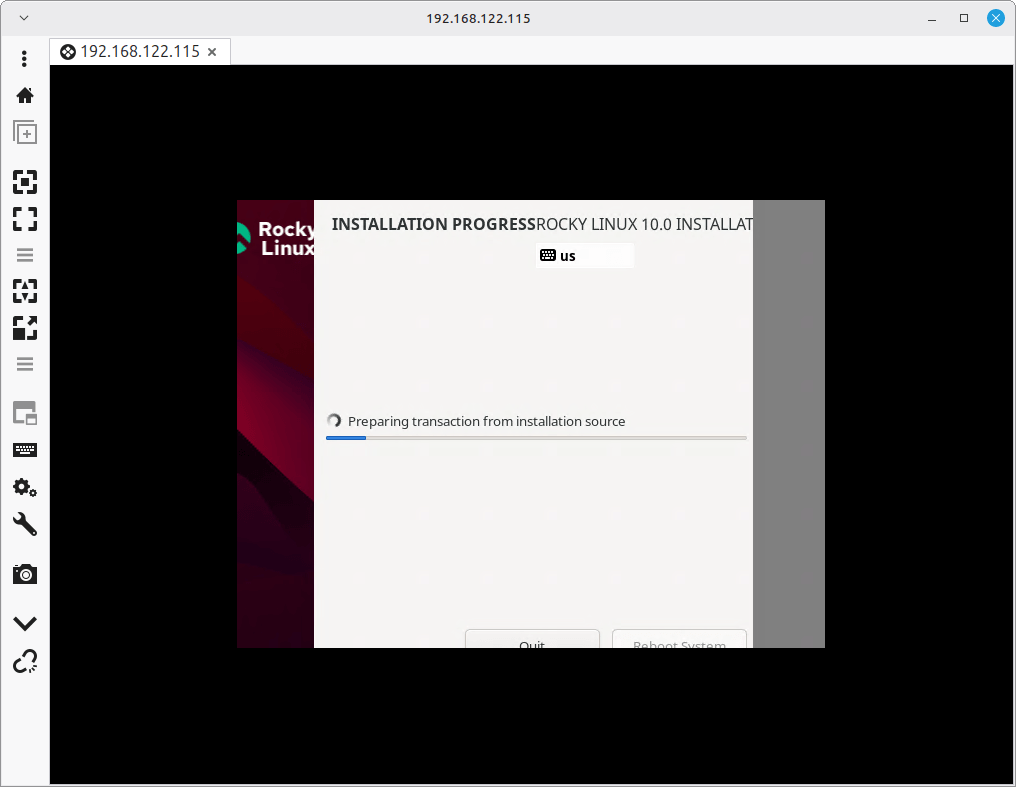 Begin the Rocky Linux Installation